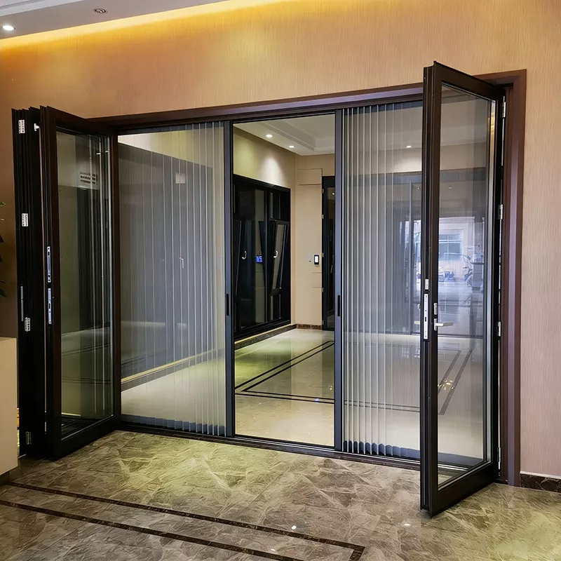 Porta dobrável em liga de alumínio com isolamento térmico e fita